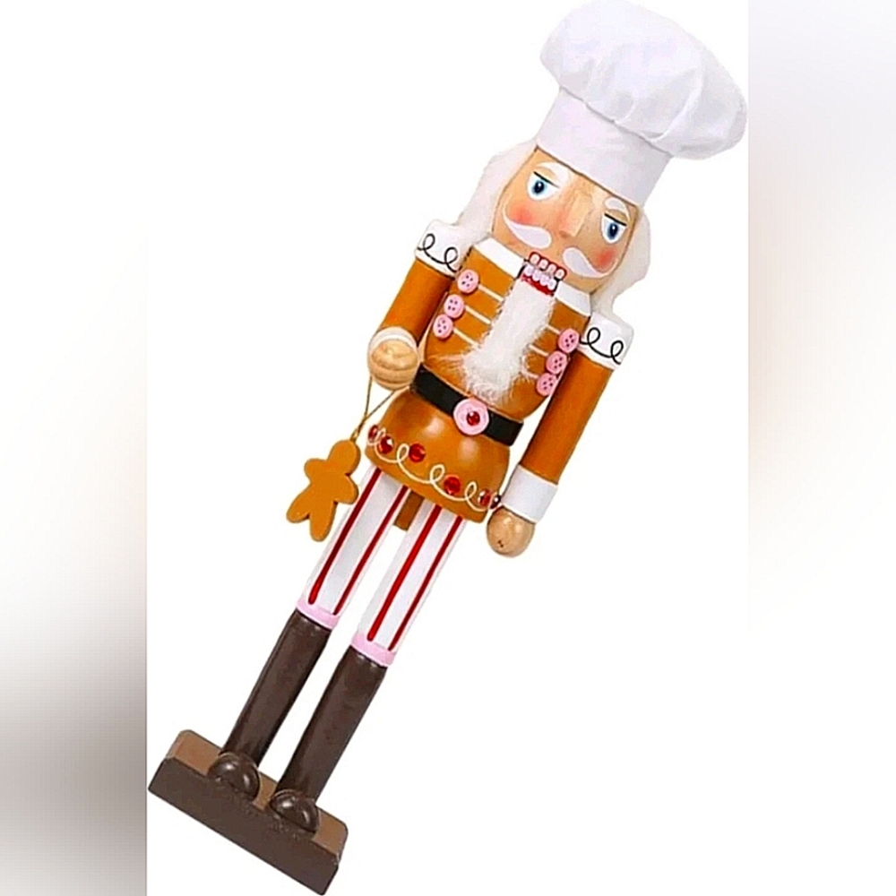NEW 15" Wooden Christmas Gingerbread Chief Nutcracker Figurine Collectible